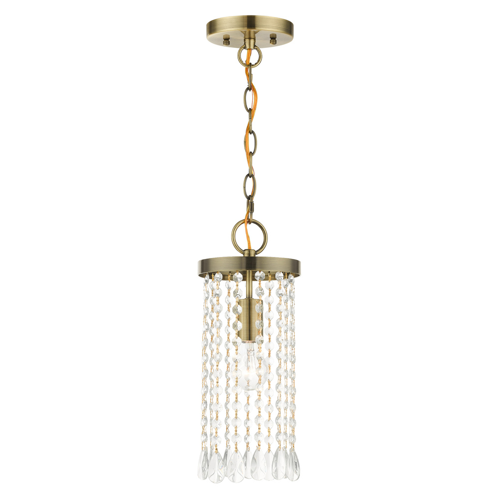 1 Lt Antique Brass Mini Pendant