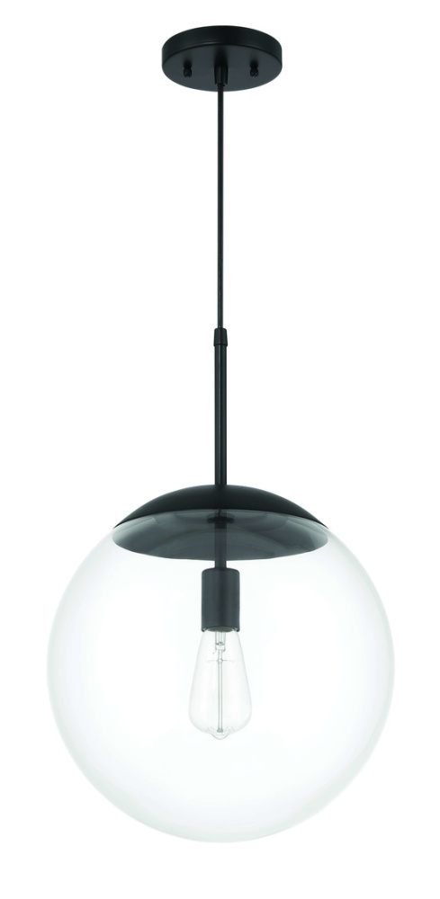 1 Light Medium Pendant with Clear Glass