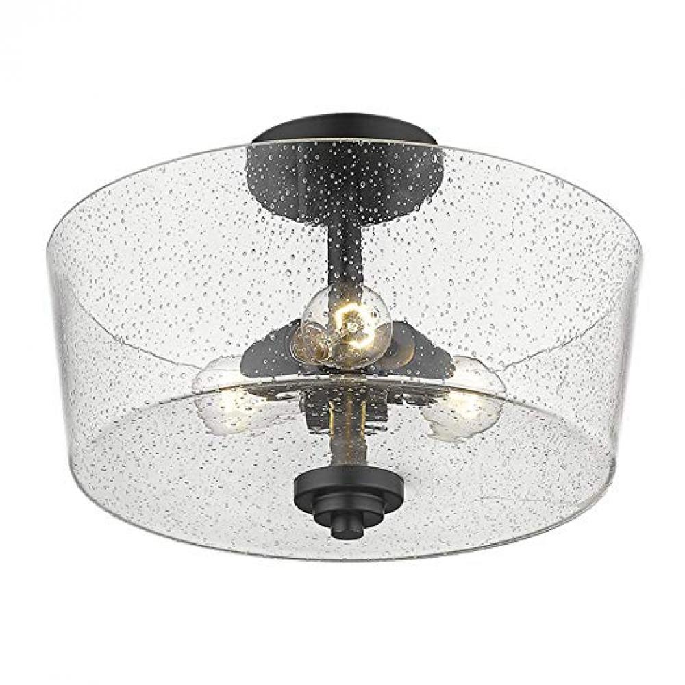 Rowe 3-Light Matte Black Semi-Flush Mount