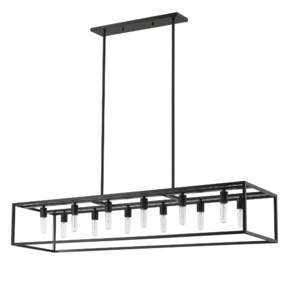Cobar 12-Light Matte Black Island Pendant