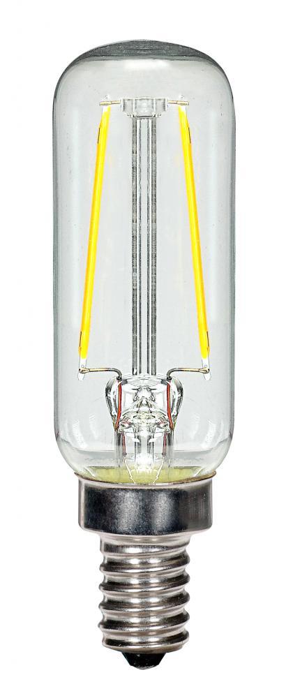 2.8 Watt T6 LED; Clear; Candelabra base; 90 CRI; 2700K; 120 Volt
