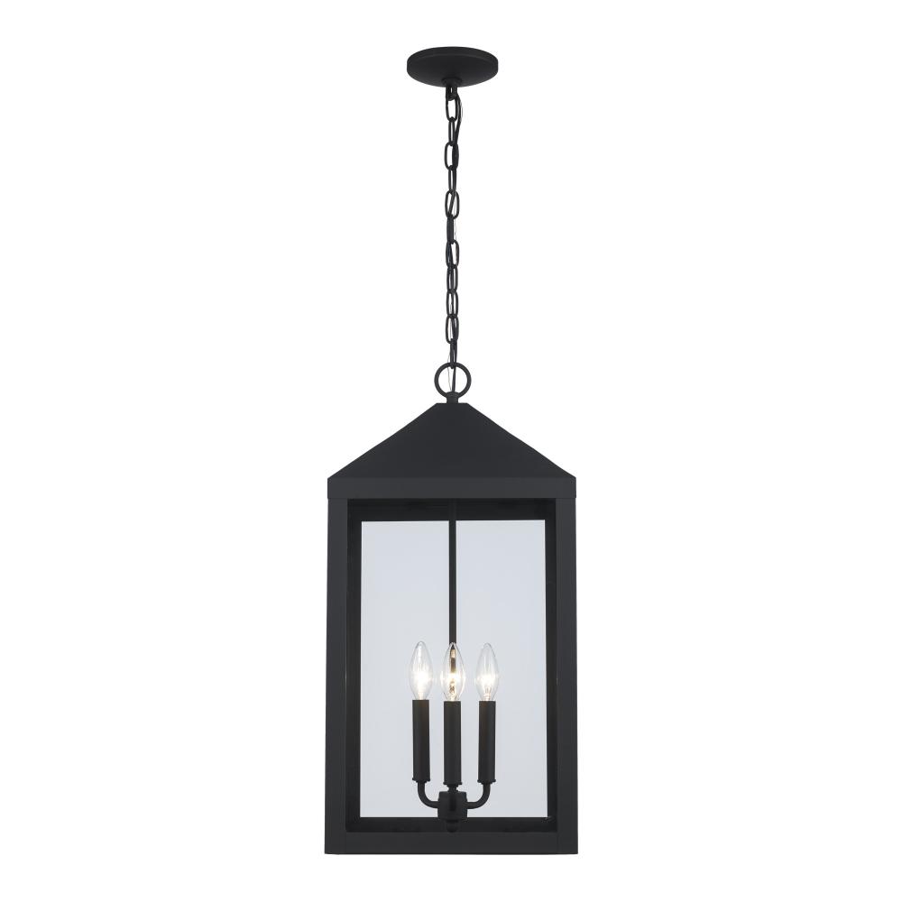 3LT HANGER-12" CLEAR GLASS-BK