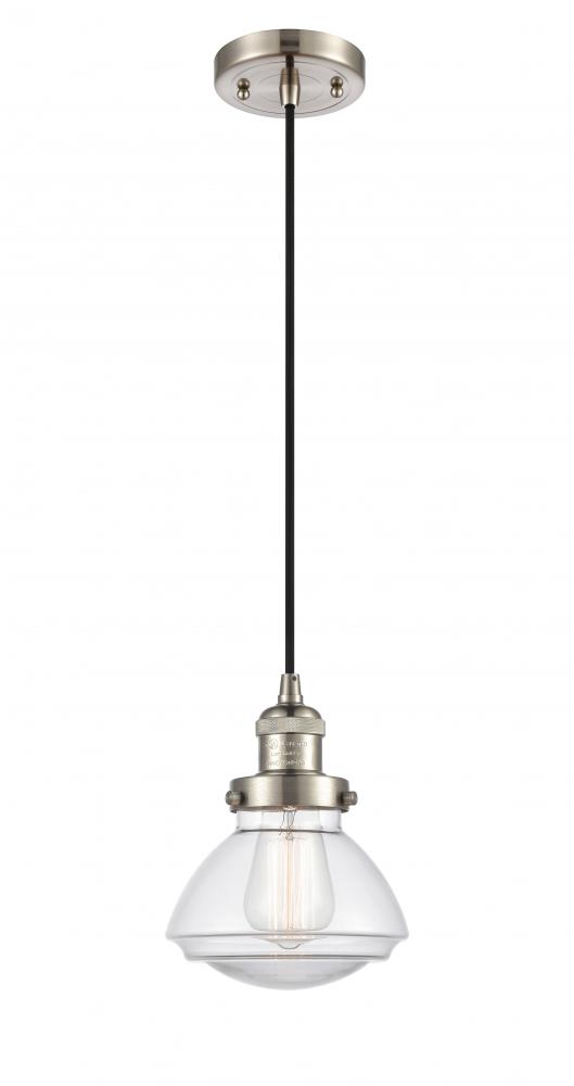 Olean - 1 Light - 7 inch - Brushed Satin Nickel - Cord hung - Mini Pendant