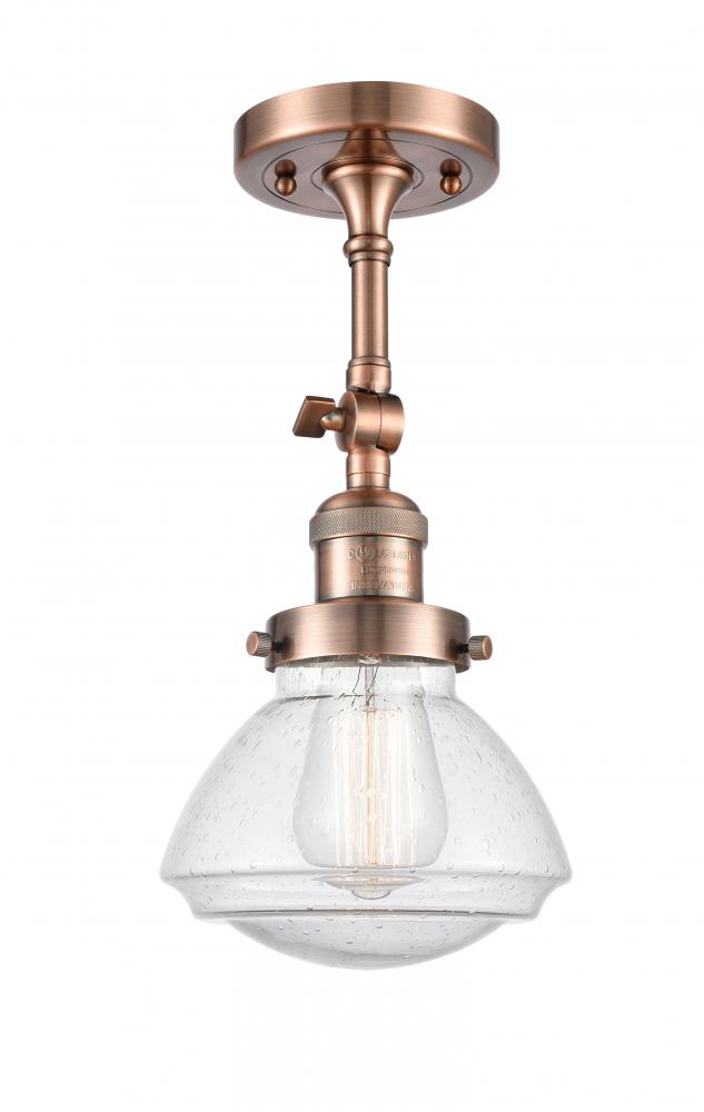 Olean - 1 Light - 7 inch - Antique Copper - Adjustable Semi-Flush Mount