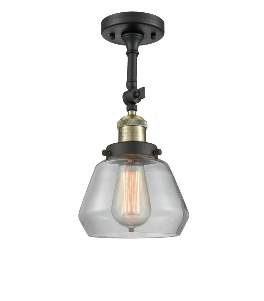 Fulton - 1 Light - 7 inch - Black Antique Brass - Adjustable Semi-Flush Mount