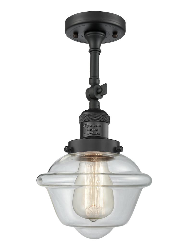 Oxford - 1 Light - 7 inch - Matte Black - Adjustable Semi-Flush Mount