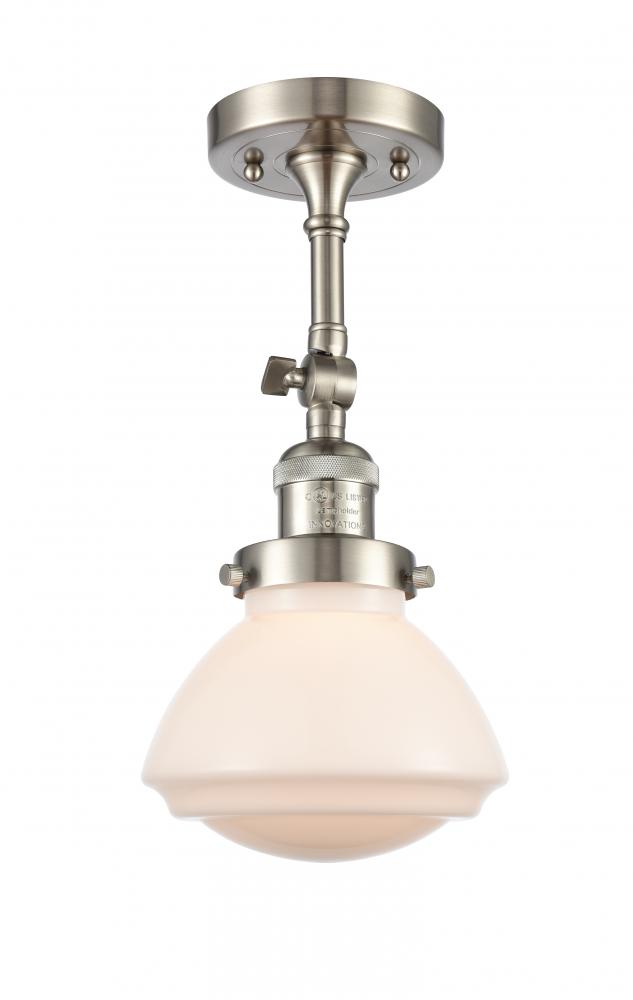 Olean - 1 Light - 7 inch - Brushed Satin Nickel - Adjustable Semi-Flush Mount