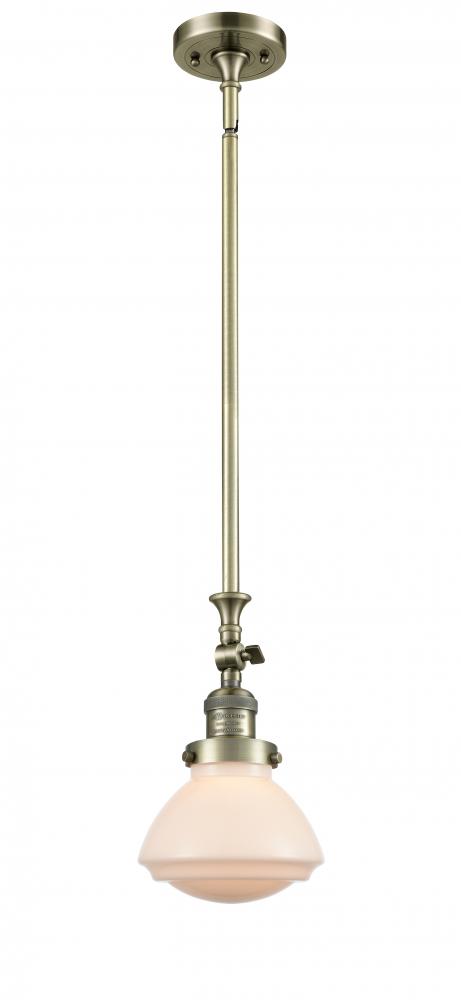 Olean - 1 Light - 7 inch - Antique Brass - Stem Hung - Adjustable Mini Pendant