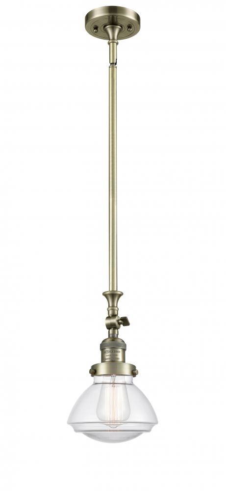 Olean - 1 Light - 7 inch - Antique Brass - Stem Hung - Adjustable Mini Pendant