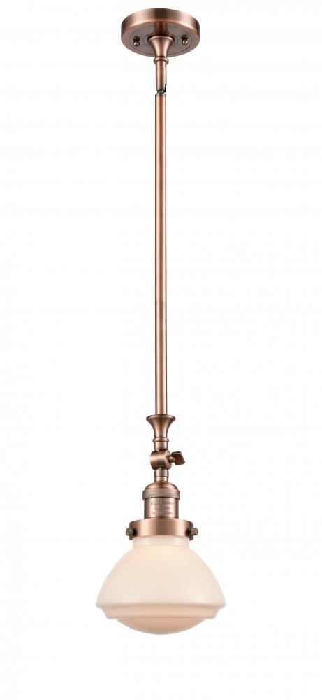 Olean - 1 Light - 7 inch - Antique Copper - Stem Hung - Adjustable Mini Pendant