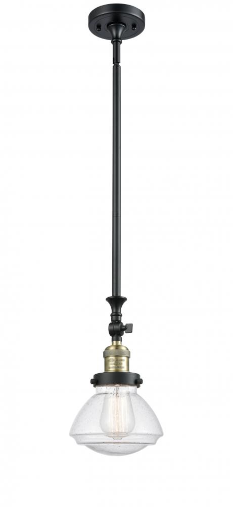 Olean - 1 Light - 7 inch - Black Antique Brass - Stem Hung - Adjustable Mini Pendant