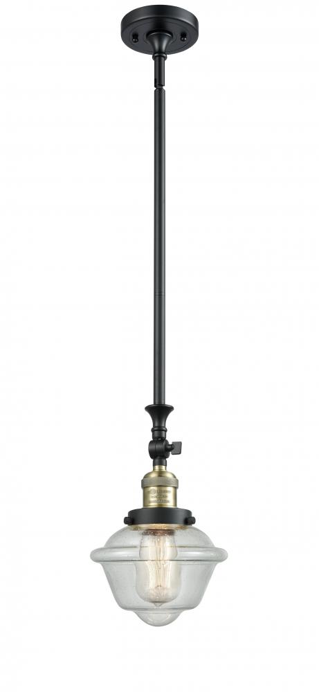 Oxford - 1 Light - 7 inch - Black Antique Brass - Stem Hung - Adjustable Mini Pendant