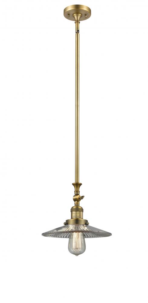 Halophane - 1 Light - 9 inch - Brushed Brass - Stem Hung - Adjustable Mini Pendant