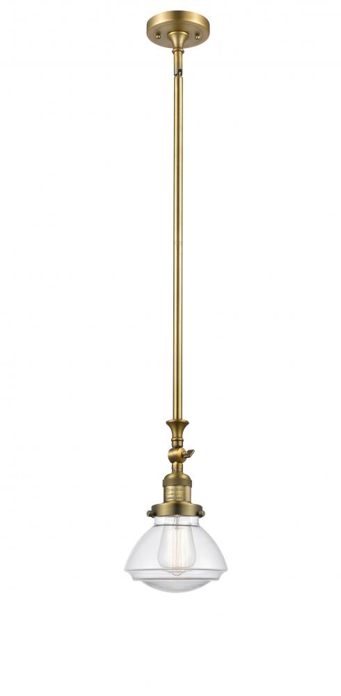 Olean - 1 Light - 7 inch - Brushed Brass - Stem Hung - Adjustable Mini Pendant