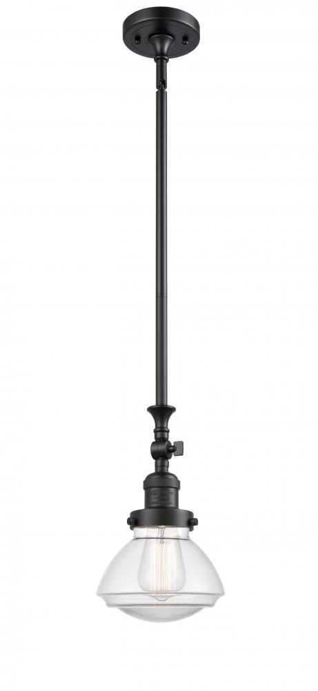 Olean - 1 Light - 7 inch - Matte Black - Stem Hung - Adjustable Mini Pendant