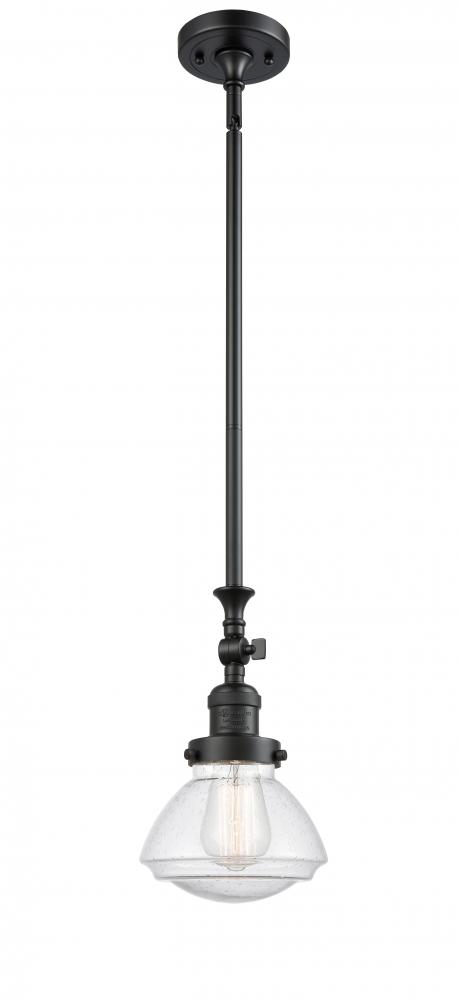 Olean - 1 Light - 7 inch - Matte Black - Stem Hung - Adjustable Mini Pendant
