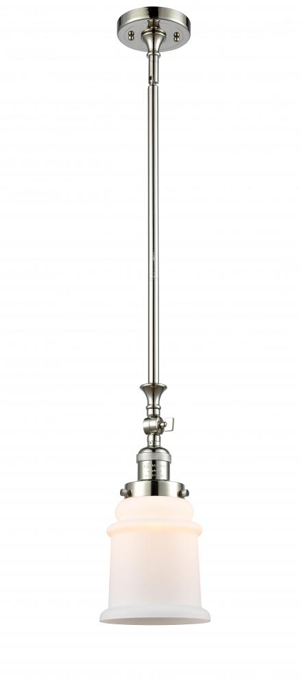 Canton - 1 Light - 6 inch - Polished Nickel - Stem Hung - Adjustable Mini Pendant