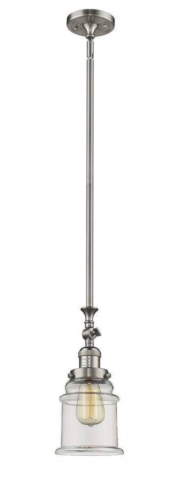 Canton - 1 Light - 6 inch - Brushed Satin Nickel - Stem Hung - Adjustable Mini Pendant