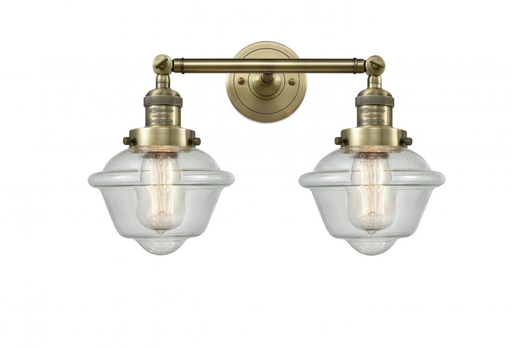 Oxford - 2 Light - 17 inch - Antique Brass - Adjustable Bath Vanity Light