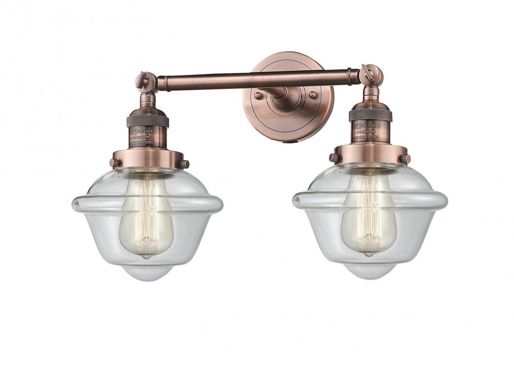 Oxford - 2 Light - 17 inch - Antique Copper - Adjustable Bath Vanity Light