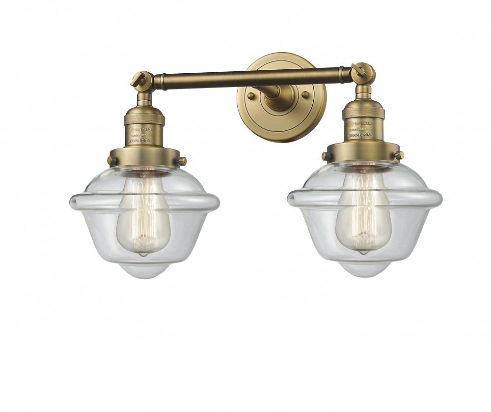 Oxford - 2 Light - 17 inch - Brushed Brass - Adjustable Bath Vanity Light