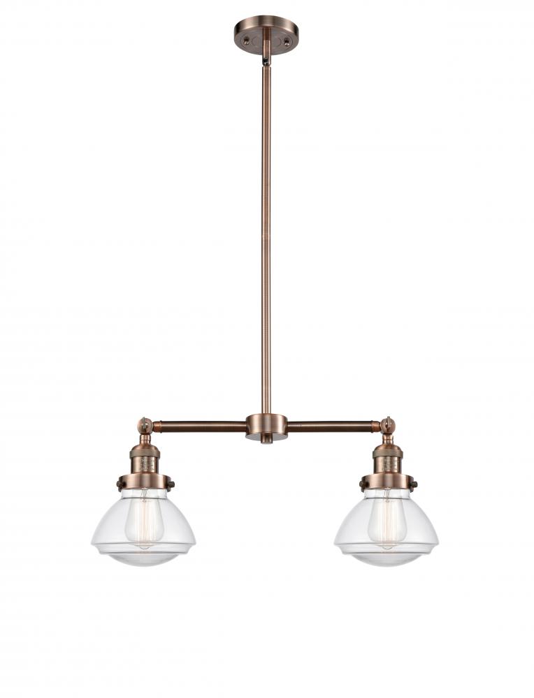 Olean - 2 Light - 22 inch - Antique Copper - Stem Hung - Adjustable Island Light