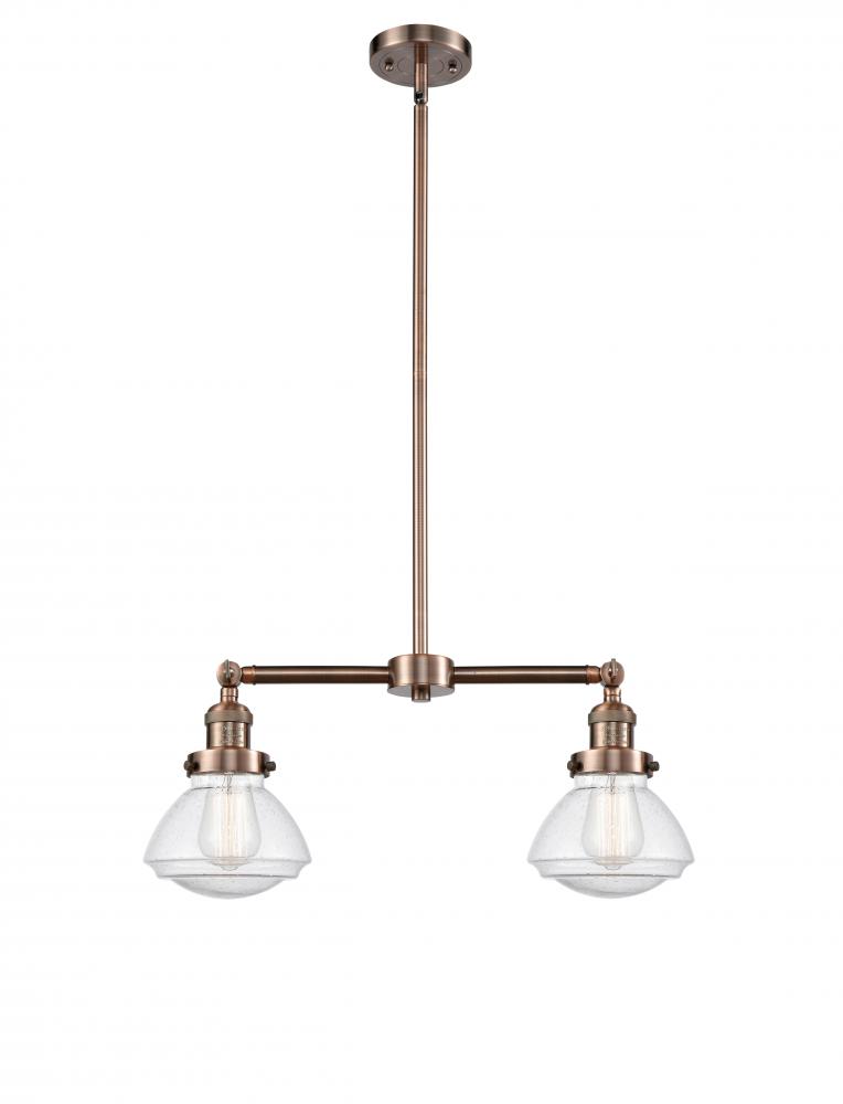 Olean - 2 Light - 22 inch - Antique Copper - Stem Hung - Adjustable Island Light