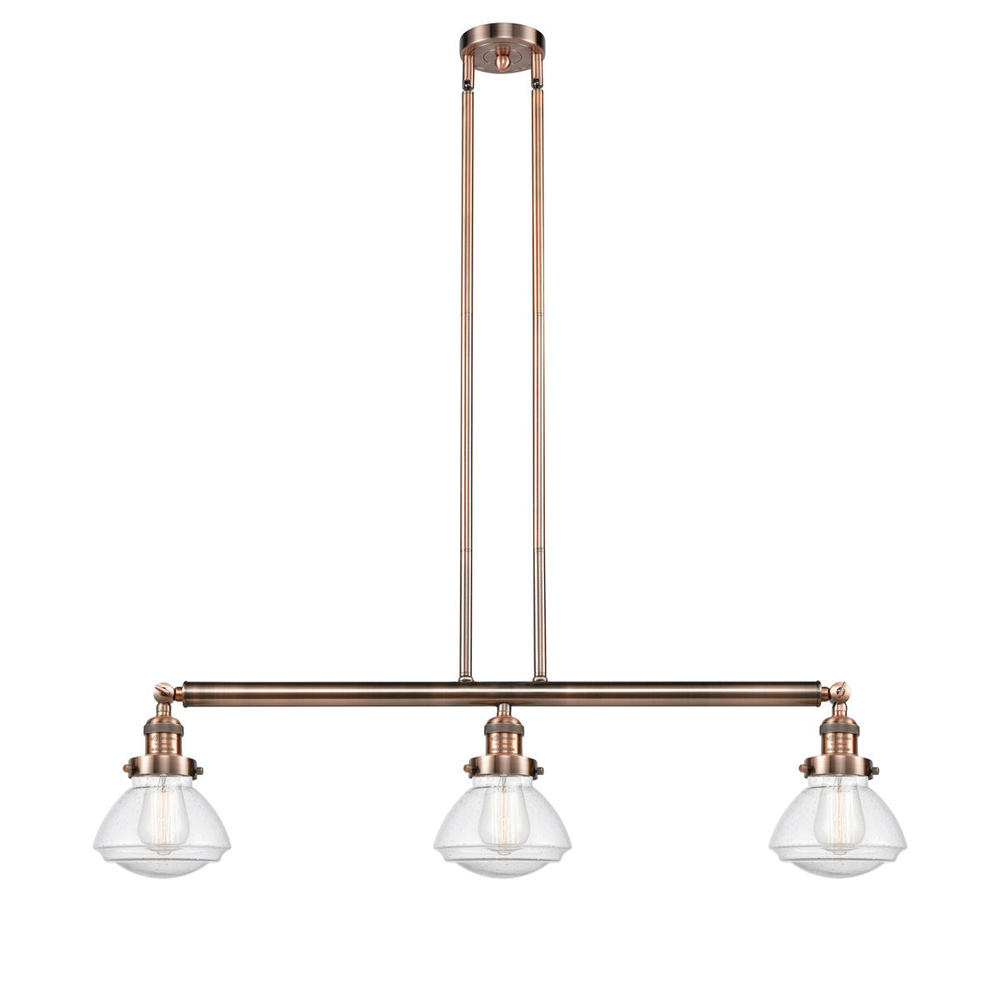 Olean - 3 Light - 39 inch - Antique Copper - Stem Hung - Adjustable Island Light