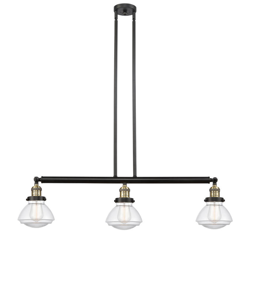 Olean - 3 Light - 39 inch - Black Antique Brass - Stem Hung - Adjustable Island Light