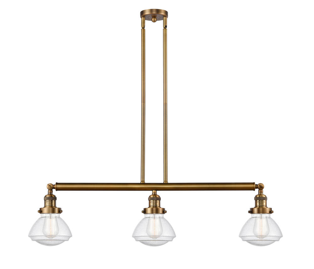 Olean - 3 Light - 39 inch - Brushed Brass - Stem Hung - Adjustable Island Light