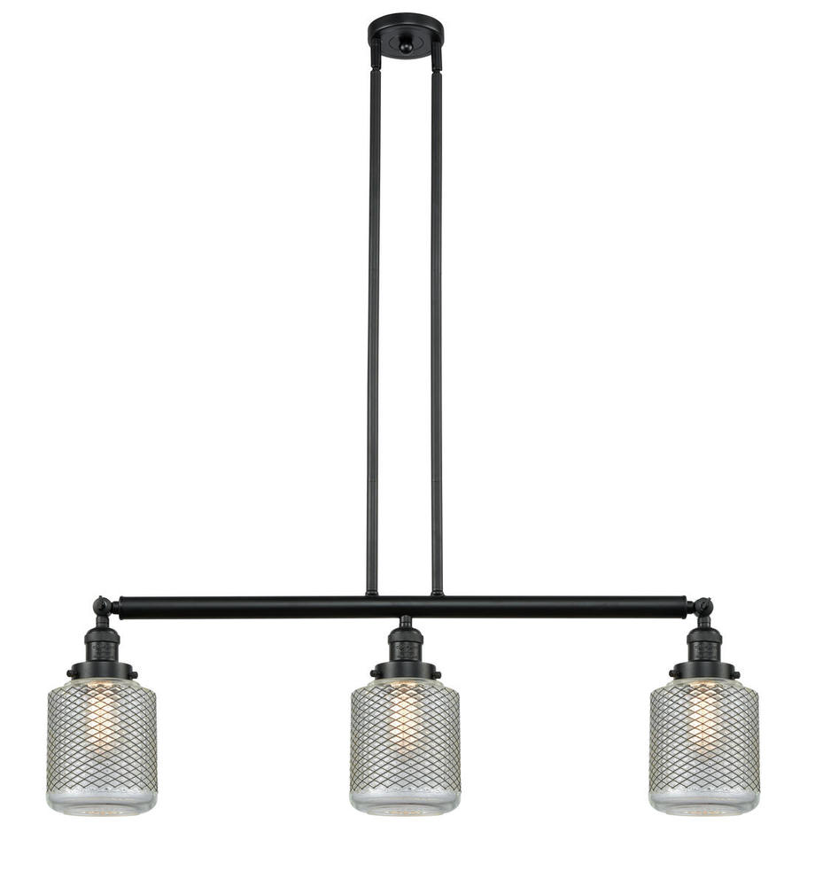 Stanton - 3 Light - 39 inch - Matte Black - Stem Hung - Adjustable Island Light