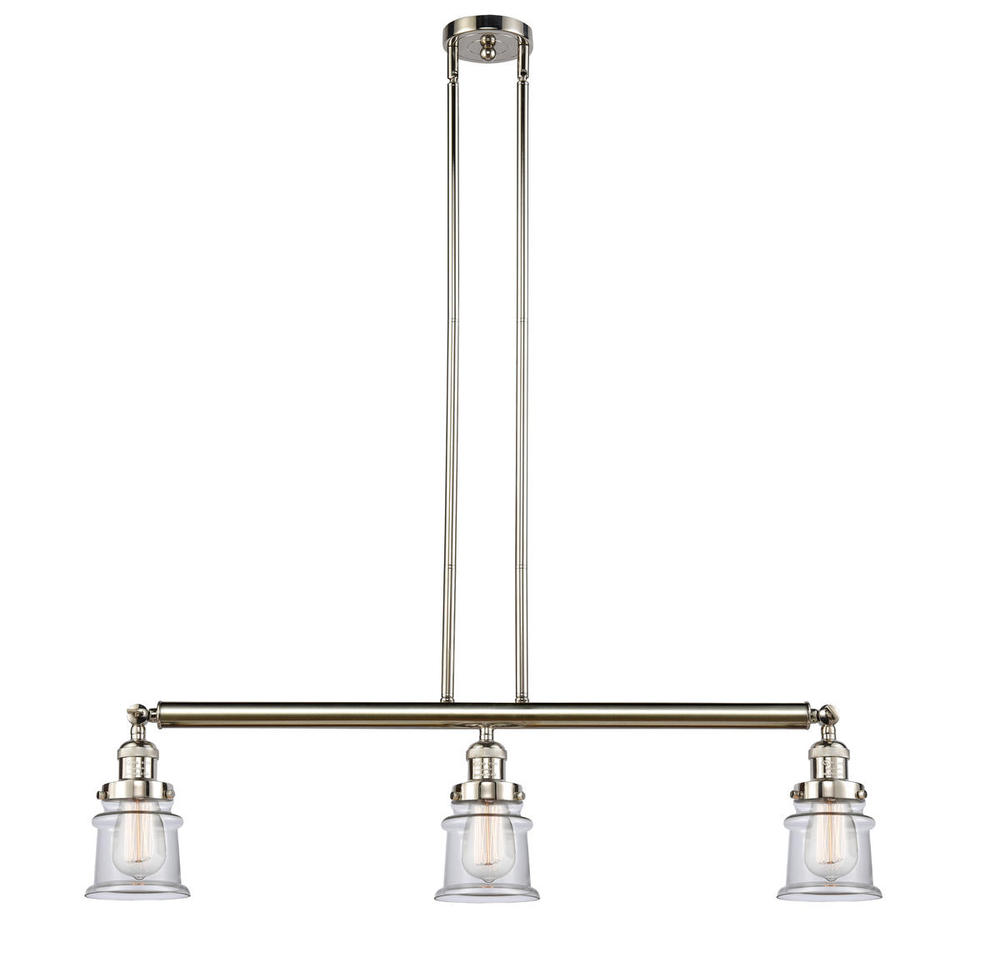 Canton - 3 Light - 39 inch - Polished Nickel - Stem Hung - Adjustable Island Light