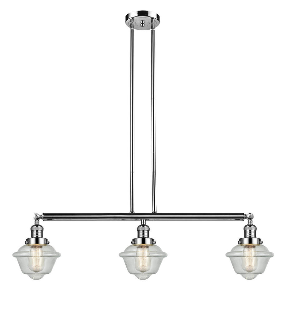 Oxford - 3 Light - 40 inch - Polished Nickel - Stem Hung - Adjustable Island Light