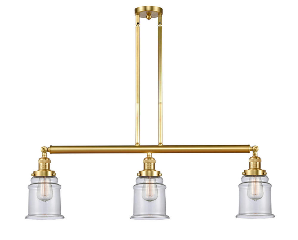 Canton - 3 Light - 39 inch - Satin Gold - Stem Hung - Adjustable Island Light