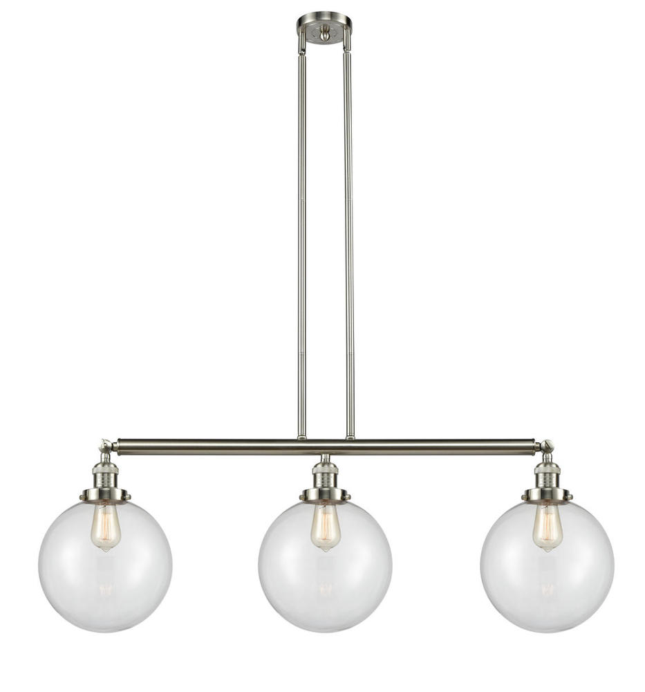 Beacon - 3 Light - 42 inch - Brushed Satin Nickel - Stem Hung - Adjustable Island Light