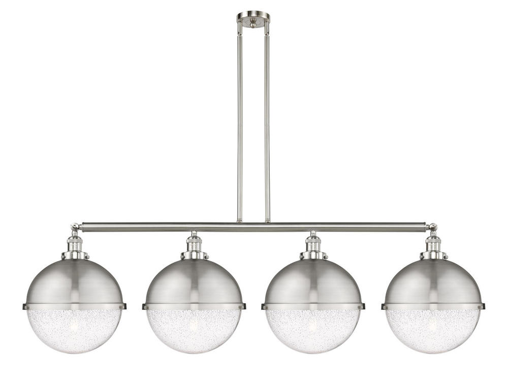 Hampden - 4 Light - 58 inch - Brushed Satin Nickel - Stem Hung - Adjustable Island Light