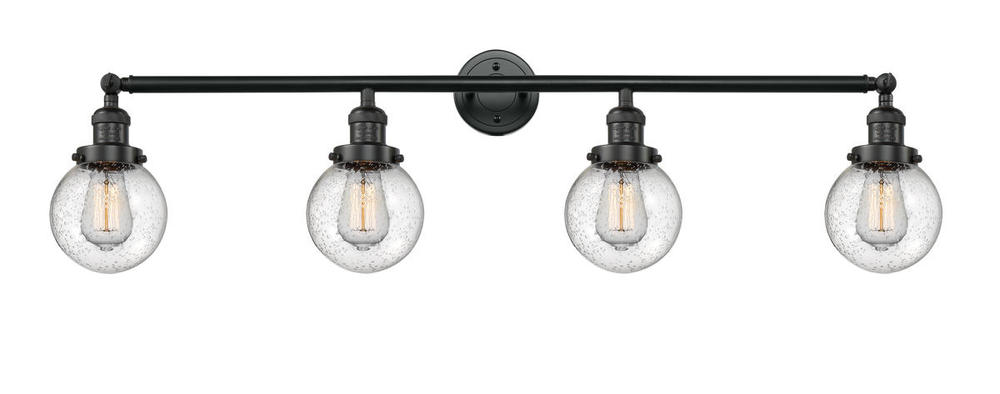 Beacon - 4 Light - 42 inch - Matte Black - Adjustable Bath Vanity Light