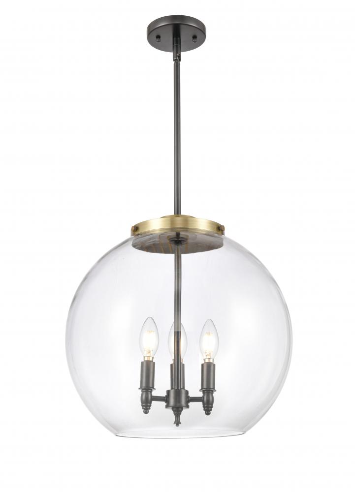 Athens - 3 Light - 16 inch - Black Antique Brass - Cord hung - Pendant