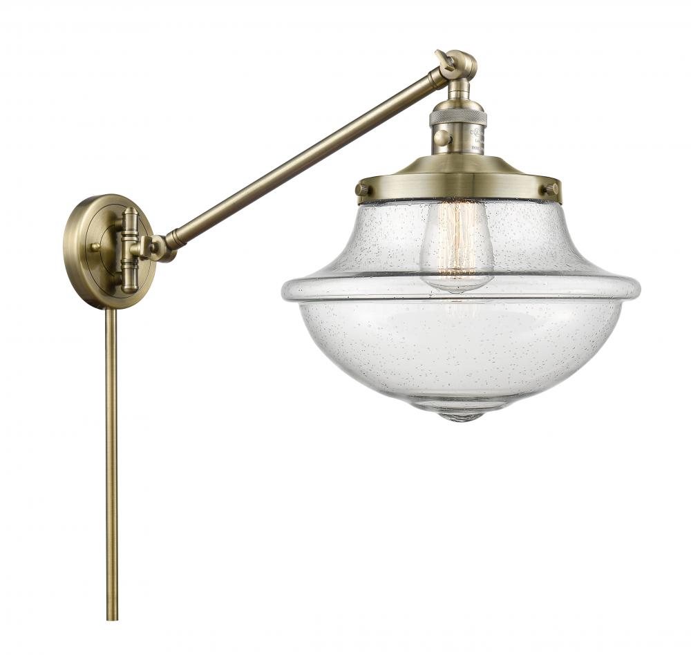 Oxford - 1 Light - 12 inch - Antique Brass -Adjustable Swing Arm