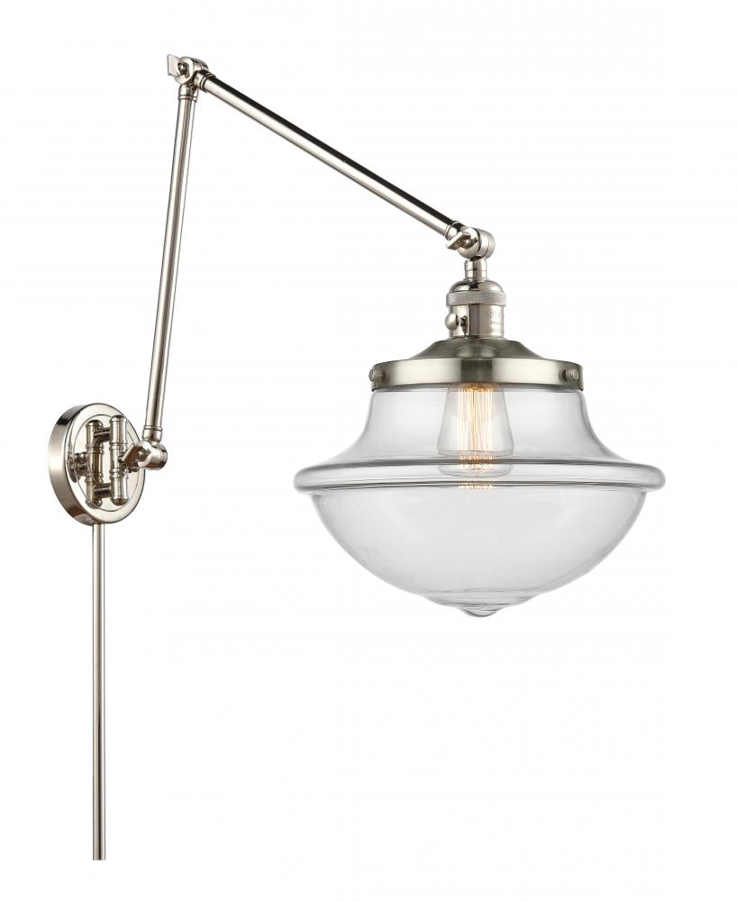 Oxford - 1 Light - 12 inch - Polished Nickel -Adjustable Swing Arm
