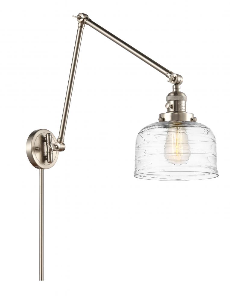 Bell - 1 Light - 8 inch - Brushed Satin Nickel -Adjustable Swing Arm