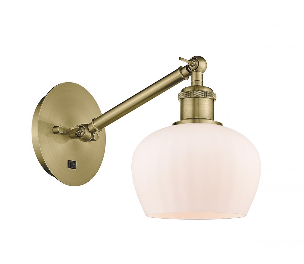 Fenton - 1 Light - 7 inch - Antique Brass - Adjustable Sconce