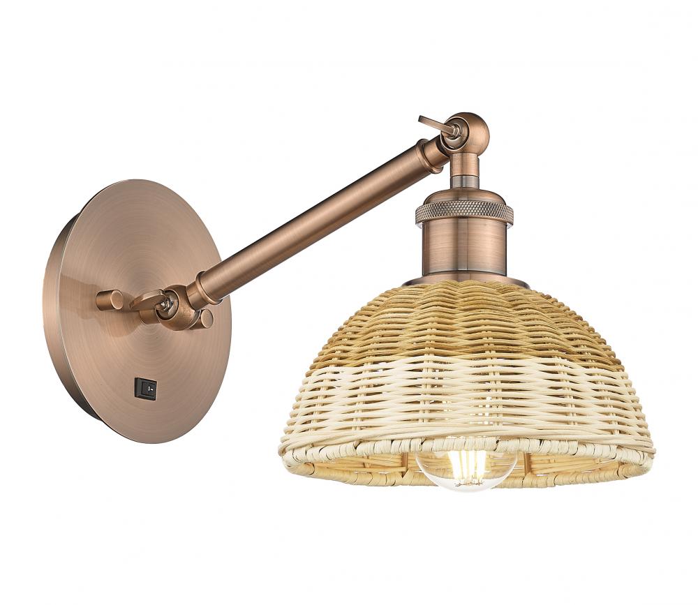 Bristol Natural II - 1 Light - 8 inch - Brushed Satin Nickel - Sconce