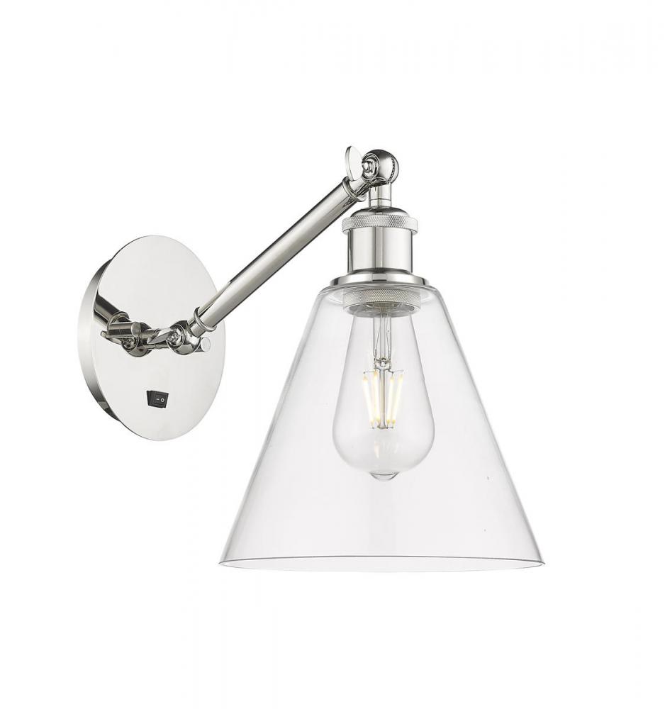 Berkshire - 1 Light - 8 inch - Polished Nickel - Adjustable Sconce