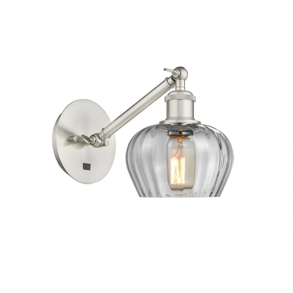 Fenton - 1 Light - 7 inch - Brushed Satin Nickel - Adjustable Sconce
