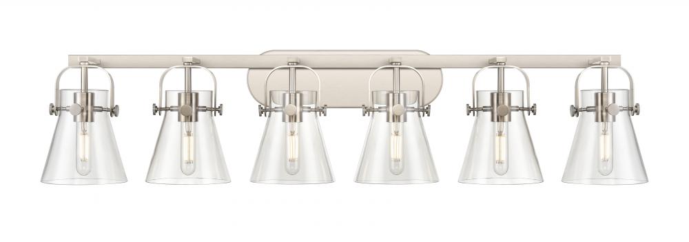 Pilaster II Cone - 6 Light - 46 inch - Satin Nickel - Bath Vanity Light
