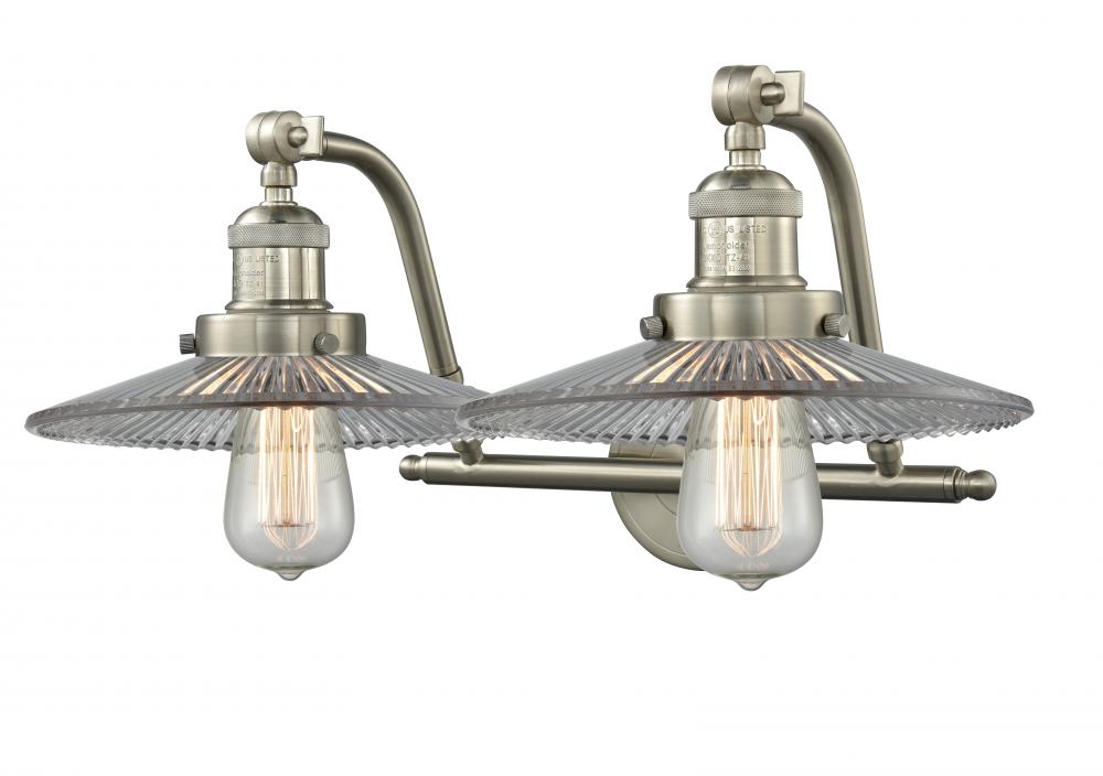 Halophane - 2 Light - 18 inch - Brushed Satin Nickel - Adjustable Bath Vanity Light