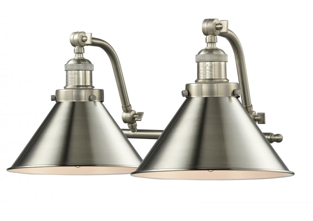 Briarcliff - 2 Light - 18 inch - Brushed Satin Nickel - Adjustable Bath Vanity Light