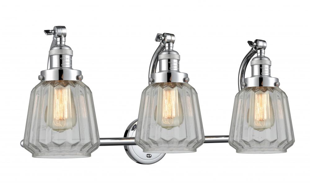 Chatham - 3 Light - 28 inch - Polished Chrome - Adjustable Bath Vanity Light