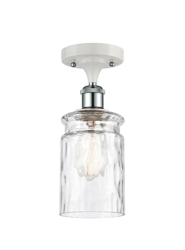 Candor - 1 Light - 5 inch - White Polished Chrome - Semi-Flush Mount